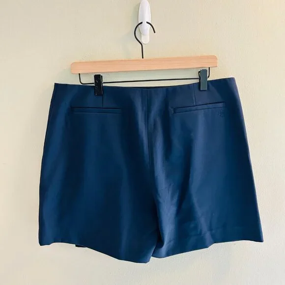 Tory Burch Tech Twill Golf Skort Size XL Navy Blue Ruffle Skirt Shorts Sporty - Picture 6 of 14